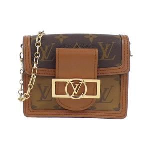 Louis Vuitton Monogram Reverse Pico Dauphine Small Leather Shoulder Bag Brown